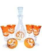 Amber engraved wine set