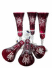 Rubinowe kryształowe kieliszki do szampana 170 ml Młynek Oliwka