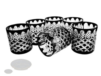 Vasos de whisky de cristal negro 280ml Crate Olive