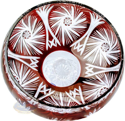 Cuenco con patas de cristal de color rubí Mill Olive