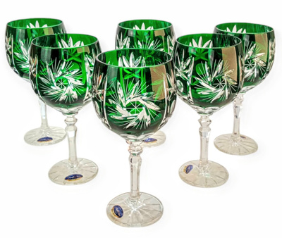 Copas de vino de cristal esmeralda 280 ml Almazara