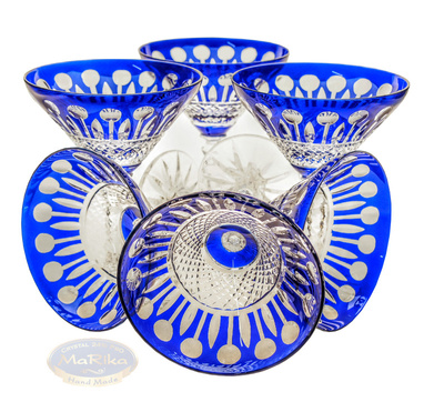 Copas de martini de cristal cobalto 170ml Francés