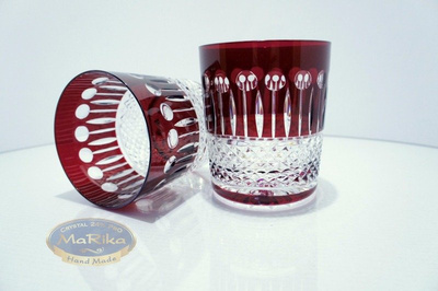 Vasos de whisky de cristal rubí de 350 ml francés