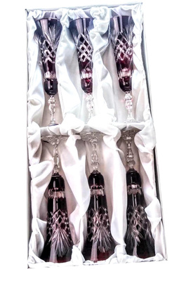 Copas de champán de cristal rubí 170 ml Piña