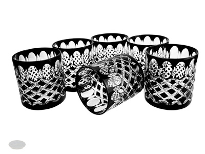 Vasos de whisky de cristal negro 280ml Crate Olive