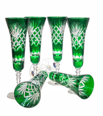 Copas de champán de cristal esmeralda 170 ml Piña