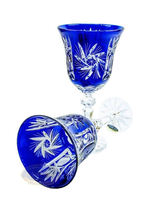 Copas de vino de cristal de cobalto 280ml Molino de Oliva