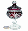 Ruby crystal Sugar Bowl 10 cm Pineapple