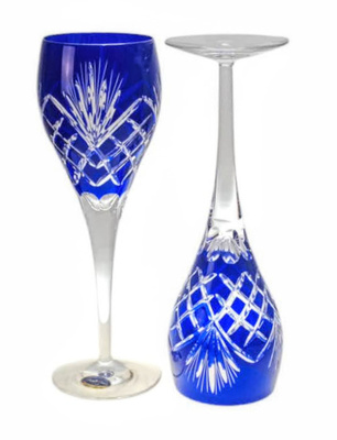 Cobalt crystal glasses 2 pieces