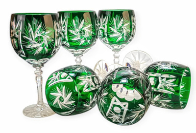 Copas de vino de cristal esmeralda 280 ml Almazara