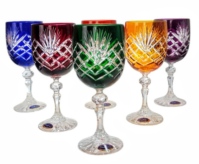 Kolorowe kryształowe kieliszki do wina 240ml Ananas