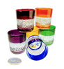 Coloured crystal whisky glasses 350ml Crate