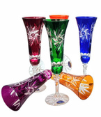 Kolorowe kryształowe kieliszki do szampana 170 ml Młynek Oliwka