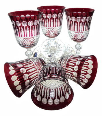 Ruby crystal wine glasses 220ml French