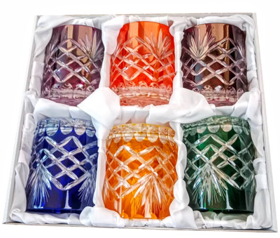 Colour crystal glasses for whisky 280ml