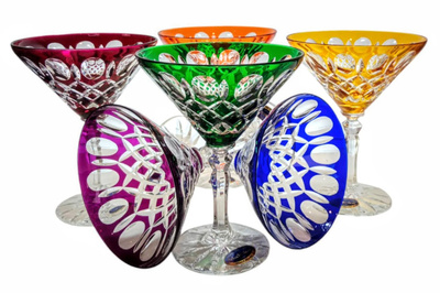 Copas de martini de cristal de colores 110 ml