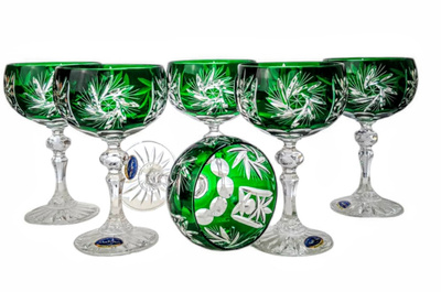 Copas de champán de cristal esmeralda 150 ml Almazara