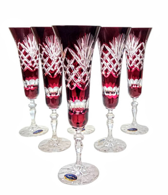 Copas de champán de cristal rubí 170 ml Piña