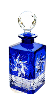 Cobalt crystal whiskey decanter Grinder Olive