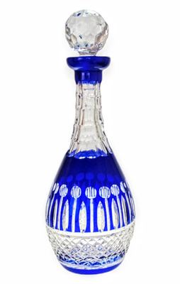 Cobalt crystal wine decanter 700 ml French