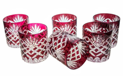 Ruby crystal whisky glasses 280ml Pineapple