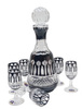 Black crystal glass set with decanter French 6+1