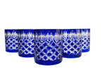 Cobalt crystal whisky glasses 280ml Crate Olive