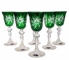 Copas de licor de cristal esmeralda 60ml Almazara 6 piezas
