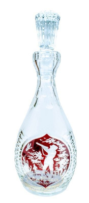 Juego de vino grabado en cristal de rubí