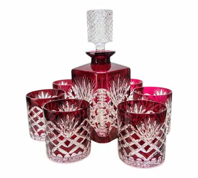 Set di bicchieri e decanter per whisky Frantoio Cobalto