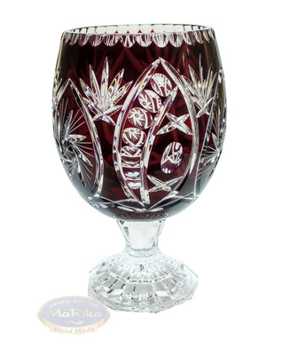 Jarrón de cristal con pata de rubí Mill Olive