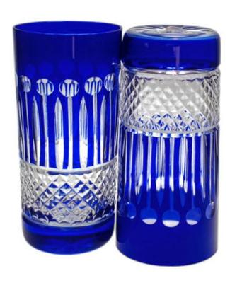 Black crystal water and drink glasses 320ml French