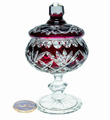 Ruby crystal Sugar Bowl 10 cm Pineapple