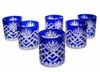 Cobalt crystal whisky glasses Pineapple 6 pieces