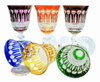Coloured crystal wine glasses 170ml French 6 pieces