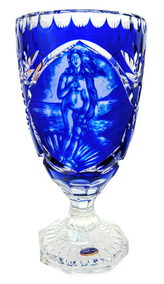 Grawerowany kryształowy wazon 30 cm Narodziny Wenus