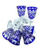 Copas de licor de cristal cobalto 60 ml Crate Olive