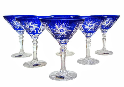 Cobalt crystal martini glasses 110ml Olive Mill
