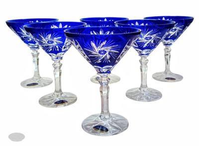 Cobalt crystal martini glasses 110ml Olive Mill