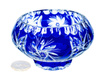 Cobalt crystal fruit bowl on foot 11 Grinder Olive