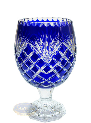 Cobalt crystal legged vase Pineapple 30 cm Pineapple