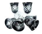 Black crystal wine glasses 220 ml Pineapple