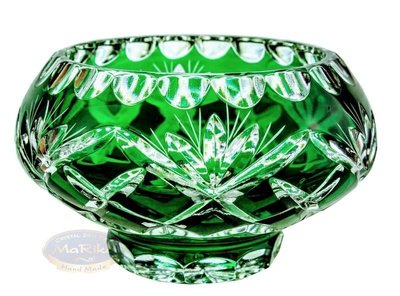 Cuenco con pie de cristal esmeralda16 cm Piña