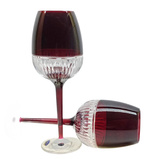 Copas de vino de cristal rubí 2 unidades