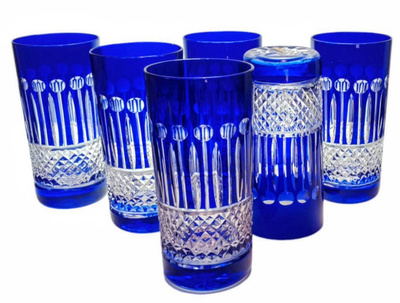 Black crystal water and drink glasses 320ml French