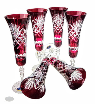 Copas de champán de cristal rubí 170 ml Piña