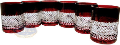 Vasos de whisky de cristal rubí 280 ml Crèche