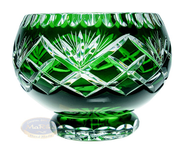 Tazón de cristal esmeralda en pie 16 Piña