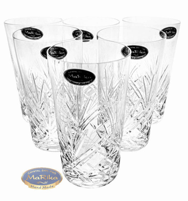 Crystal water and juice glasses 260ml Pineapple 6 pieces
