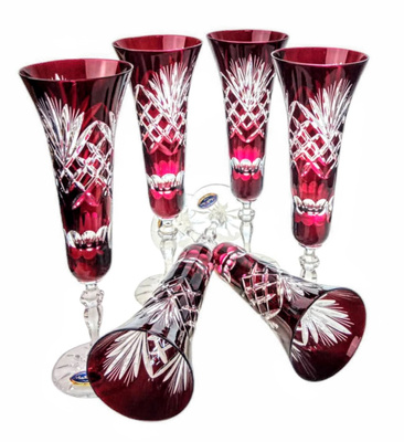 Copas de champán de cristal rubí 170 ml Piña